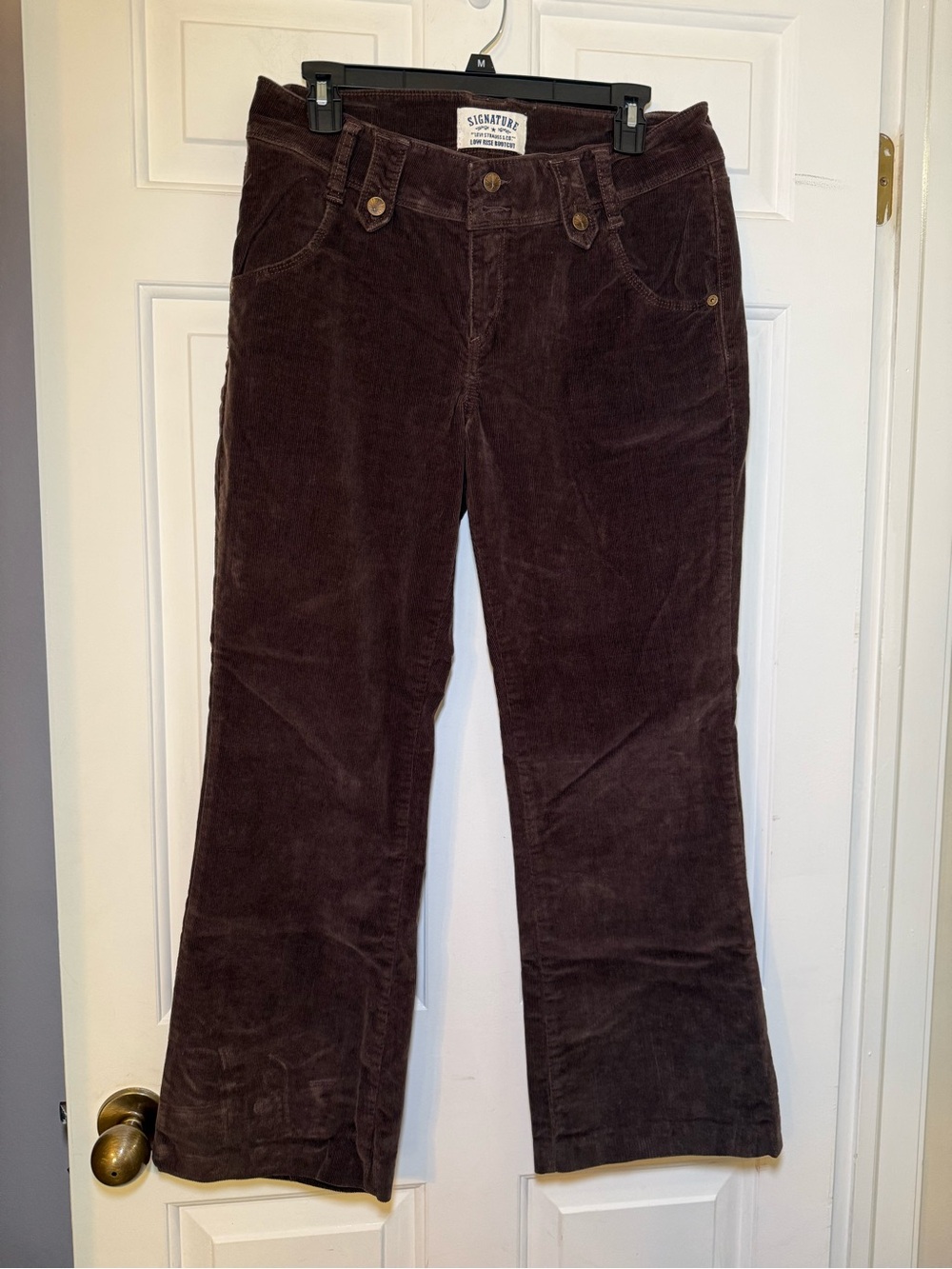 Signature by Levi Strauss & Co. Brown Corduroy Low Rise Bootcut Pants Sz 10